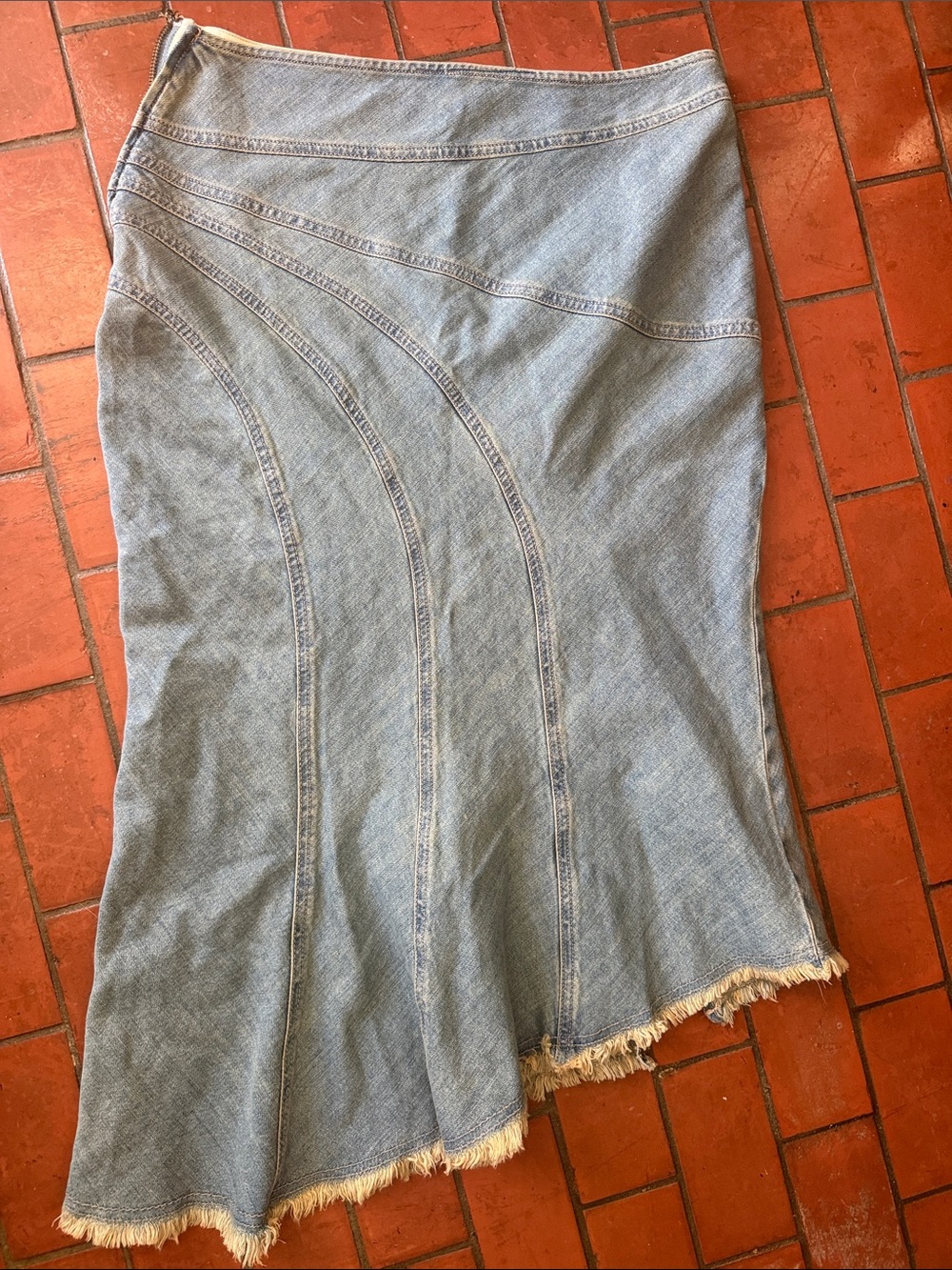 Blue Denim pilcro (Anthropologie)Midi Skirt with Front Slit, 10 super cute!! - Picture 5 of 8